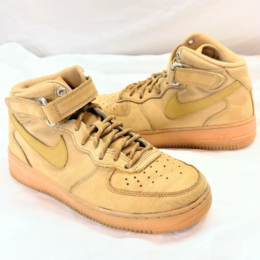 Nike Air Force 1 Mid '07 WB Men's Sz 7 Wheat Gum Sole Light Brown DJ9158 200